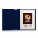 6" x 8" Book Frame with Gold Plated Pewter - Hibiscus 2 Flowers (Bunga Raya)