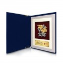 6" x 8" Book Frame with Gold Plated Pewter - Hibiscus 2 Flowers (Bunga Raya)