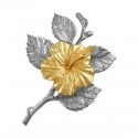 6" x 8" Book Frame with Gold Plated Pewter - Bunga Raya (Hibiscus Flower)