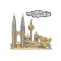 6" x 8" Book Frame with Gold Plated Pewter - Malaysia Landmark