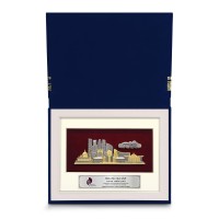 7" x 9" Book Frame with Gold Plated Pewter : Putrajaya Landmark