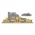 7" x 9" Book Frame with Gold Plated Pewter : Putrajaya Landmark