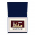 7" x 9" Book Frame with Gold Plated Pewter: Malaysia Landmark