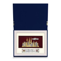 7" x 9" Book Frame with Gold Plated Pewter: Kuala Lumpur Landmark 7" x 9" Book Frame with Gold Plated Pewter: Kuala Lumpur Landmark