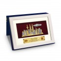 7" x 9" Book Frame with Gold Plated Pewter: Kuala Lumpur Landmark