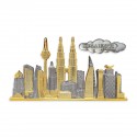7" x 9" Book Frame with Gold Plated Pewter: Kuala Lumpur Landmark