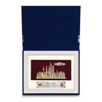7" x 9" Book Frame with Gold Plated Pewter: Kuala Lumpur Landmark