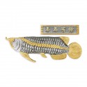 7" x 9" Book Frame with Gold Plated Pewter : Asian Arowana