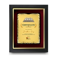 10" x 12.5" Earthleaf Gold Aluminium Plate With Premium Plaque And Gold Plated Pewter - Caklempong