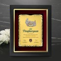 10" x 12.5" Earthleaf Gold Aluminium Plate With Premium Plaque And Gold Plated Pewter - Tengkolok