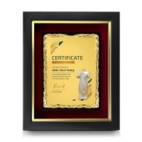 10" x 12.5" Earthleaf Gold Aluminium Plate With Premium Plaque And Gold Plated Pewter - Cheongsam 10" x 12.5" Earthleaf Gold Aluminium Plate With Premium Plaque And Gold Plated Pewter - Cheongsam