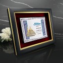 10" x 12.5" Silver Diamond Aluminium Plate With Premium Plaque And Gold Plated Pewter - Putrajaya Mosque (Masjid Putrajaya)