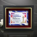 10" x 12.5" Prismatic Violet Aluminium Plate With Premium Plaque And Gold Plated Pewter - Kuala Lumpur Tower