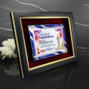 10" x 12.5" Prismatic Violet Aluminium Plate With Premium Plaque And Gold Plated Pewter - Kuala Lumpur Tower