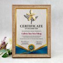 9.5" x 13" Brown Certificate Frame with Gold Plated Pewter - Orchid Flower