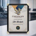 9.5" x 13" Dark Certificate Frame with Gold Plated Pewter - Flying Eagle
