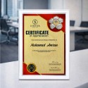 White Silver Certificate Frame with Gold Plated Pewter - Rafflesia