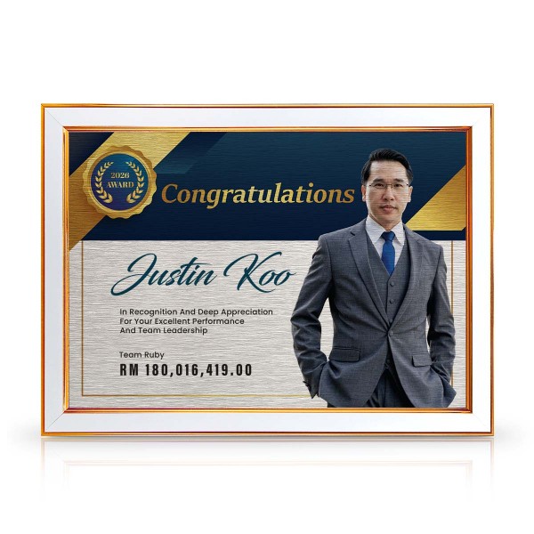 White Bronze Certificate Frame