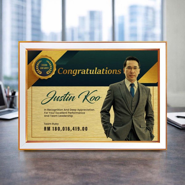 White Bronze Certificate Frame