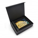 6" x 8" Crystal Award Plaque Vertical with Gold Plated Pewter - Star Awards