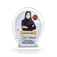 5" x 6.5" Round Crystal Glass Awards
