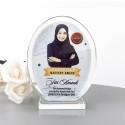 5" x 6.5" Round Crystal Glass Awards