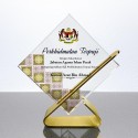7.5" Golden Stand Crystal Plaque