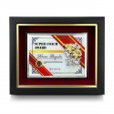 10" x 12.5" Premium Crystal Plaque With Gold Plated Pewter Bunga Raya