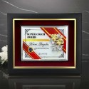 10" x 12.5" Premium Crystal Plaque With Gold Plated Pewter Bunga Raya