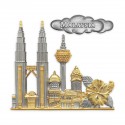 8" x 8" Glory Gold Frame with Gold Plated Pewter - Malaysia Landmark
