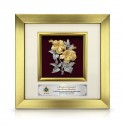 8" x 8" Glory Gold Frame with Gold Plated Pewter - Bunga Raya 2 Flowers