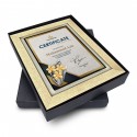 9" x 11" Glory Plaque with Gold Plated Pewter - Orchid 3 Flowers (Anggerik)