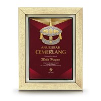 7" x 9" Glory Plaque with Gold Plated Pewter - Wau Bulan