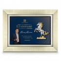 10.5" x 13.5" Glory Plaque with Gold Plated Pewter - Horse Of Fortune