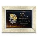 10.5" x 13.5" Glory Plaque with Gold Plated Pewter - Bunga Raya 2 Flowers (Hibiscus)