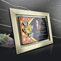 10.5" x 13.5" Glory Plaque with Gold Plated Pewter - Bunga Raya (Hibiscus)
