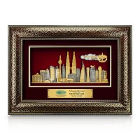 11.6" x 15.7" Luxe Royale Dark Frame with Gold Plated Pewter - Kuala Lumpur Landmark