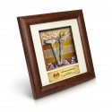 7" x 7" Solid Frame with Printed Background (Malay Motif Pattern) : Gold Plated Pewter Keris