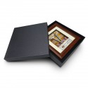7" x 7" Solid Frame with Printed Background (Malay Motif Pattern) : Gold Plated Pewter Keris