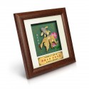 7" x 7" Solid Frame with Printed Background - Gold Plated Pewter Happiness Goldfish