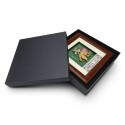 7" x 7" Solid Frame with Printed Background - Gold Plated Pewter Happiness Goldfish