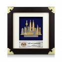 7" x 7" Dark Frame (Gold Border) with Gold Plated Pewter - Kuala Lumpur Landmark