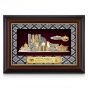 11" x 15.6" VIP Songket Frame with Gold Plated Pewter - Putrajaya Landmark