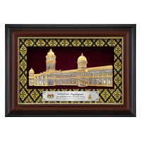 11" x 15.6" VIP Songket Frame with Gold Plated Pewter - Sultan Abdul Samad Building