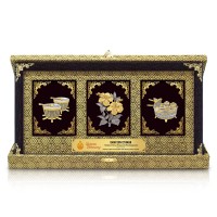 3 In 1 Songket Frame (9" x 17") with Gold Plated Pewter