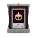 6" x 8" Songket Frame (Royale Blue) with Gold Plated Pewter : Wau Bulan