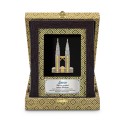 6" x 8" Songket Frame (Royale Gold) with Gold Plated Pewter : Petronas Twin Towers