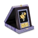 6" x 8" Songket Frame (Silver Violet) with Gold Plated Pewter : Narcissus Flower