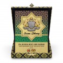 7" x 9" Gold & Black Songket Plaque - Vertical with Gold Plated Pewter Logo Malaysia