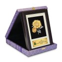7" x 9" Songket Frame (Silver Violet) with Gold Plated Pewter : Sunflowers